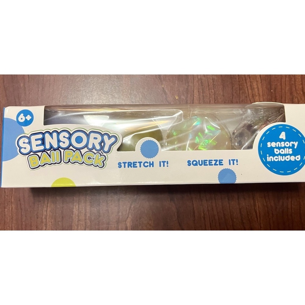Sensory Stress Ball Pack Set Of 4 Stretch It - Squeeze It - Crunch It
